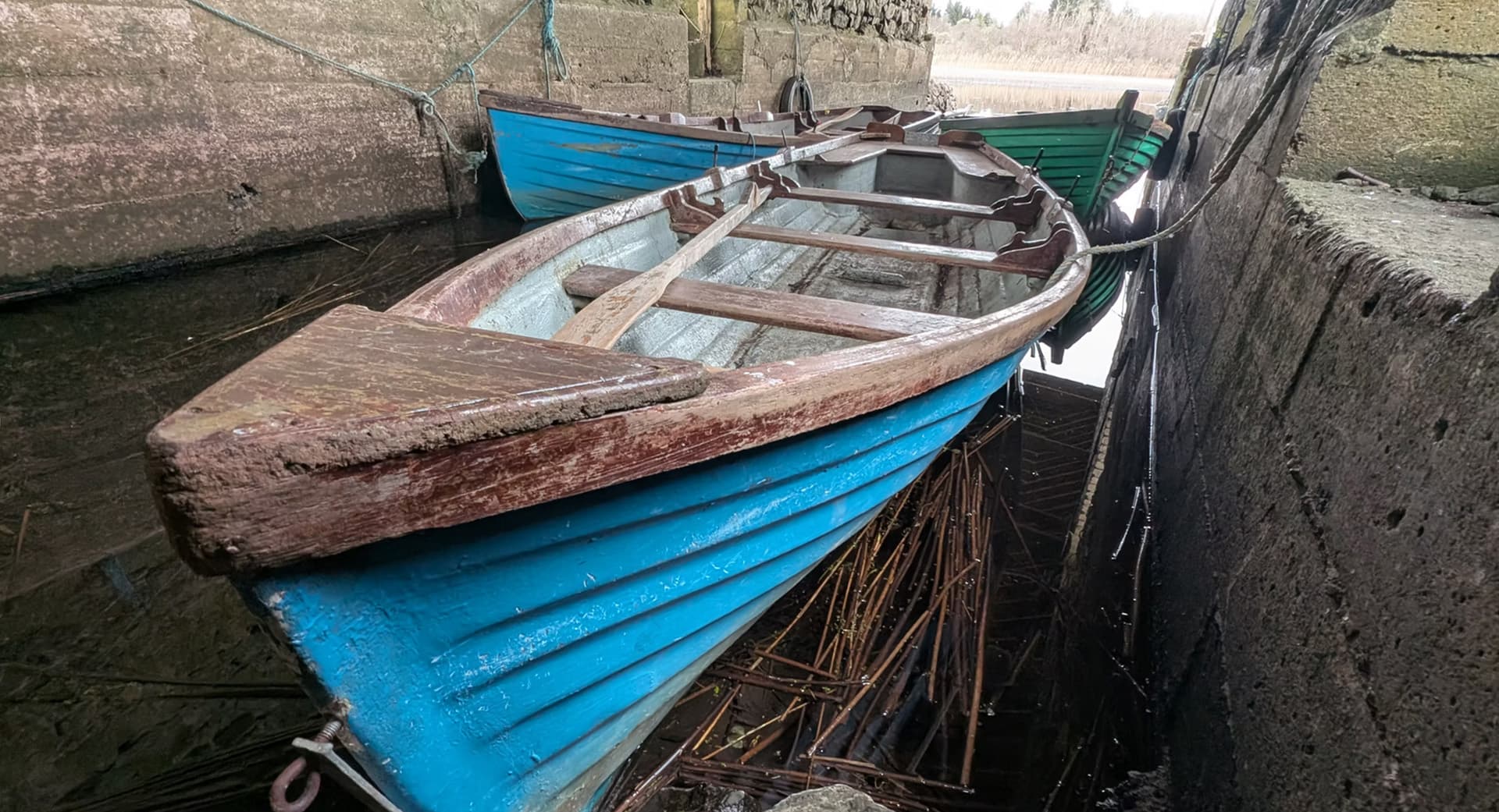 A rowing boat on Templehouse Lake
