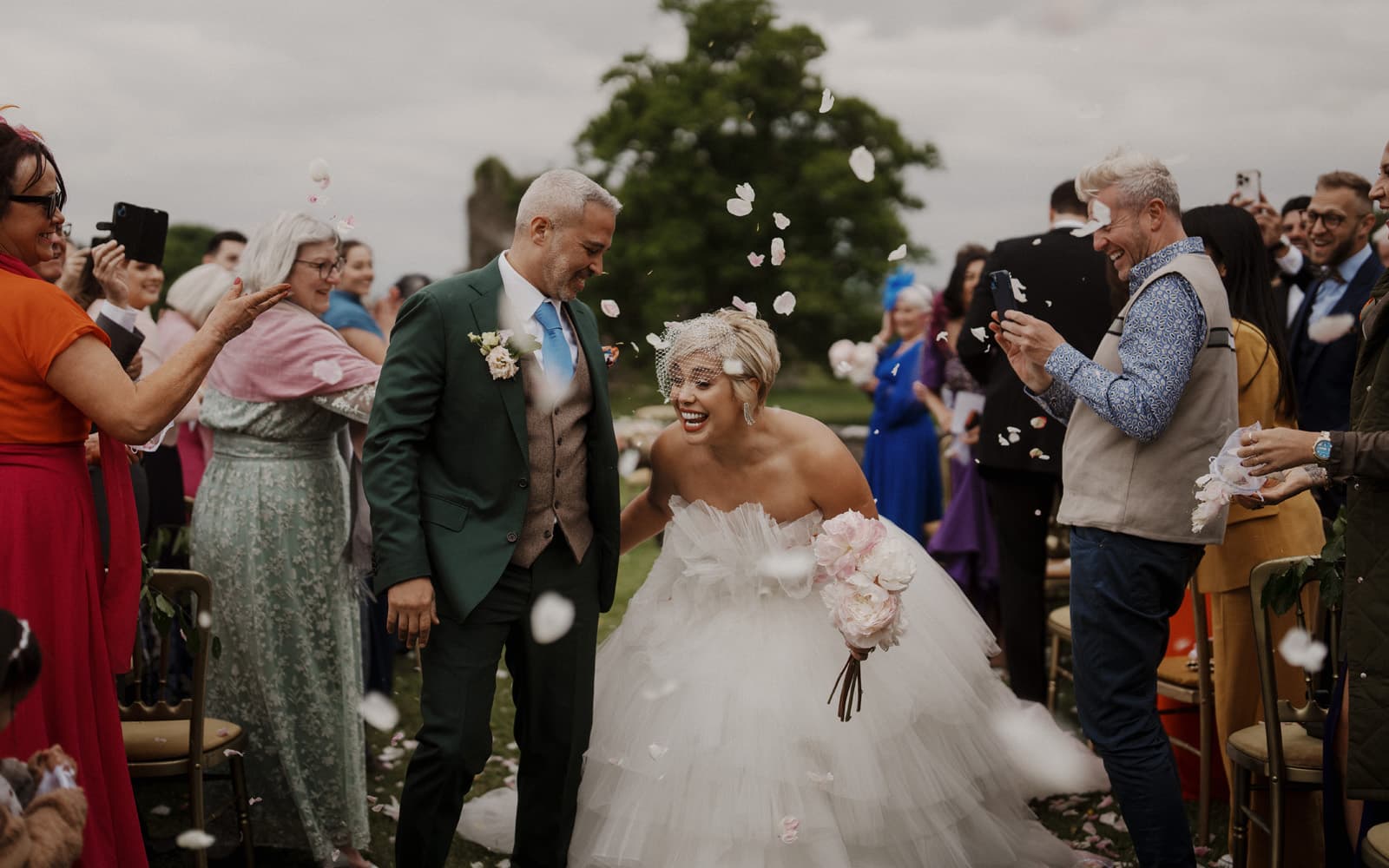 Confetti over the bride at Temple House