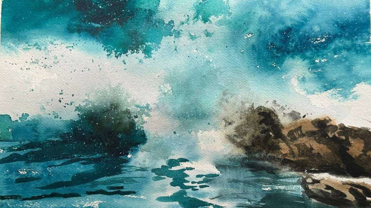 Artist Inna Nagaytseva painting on location in Ireland