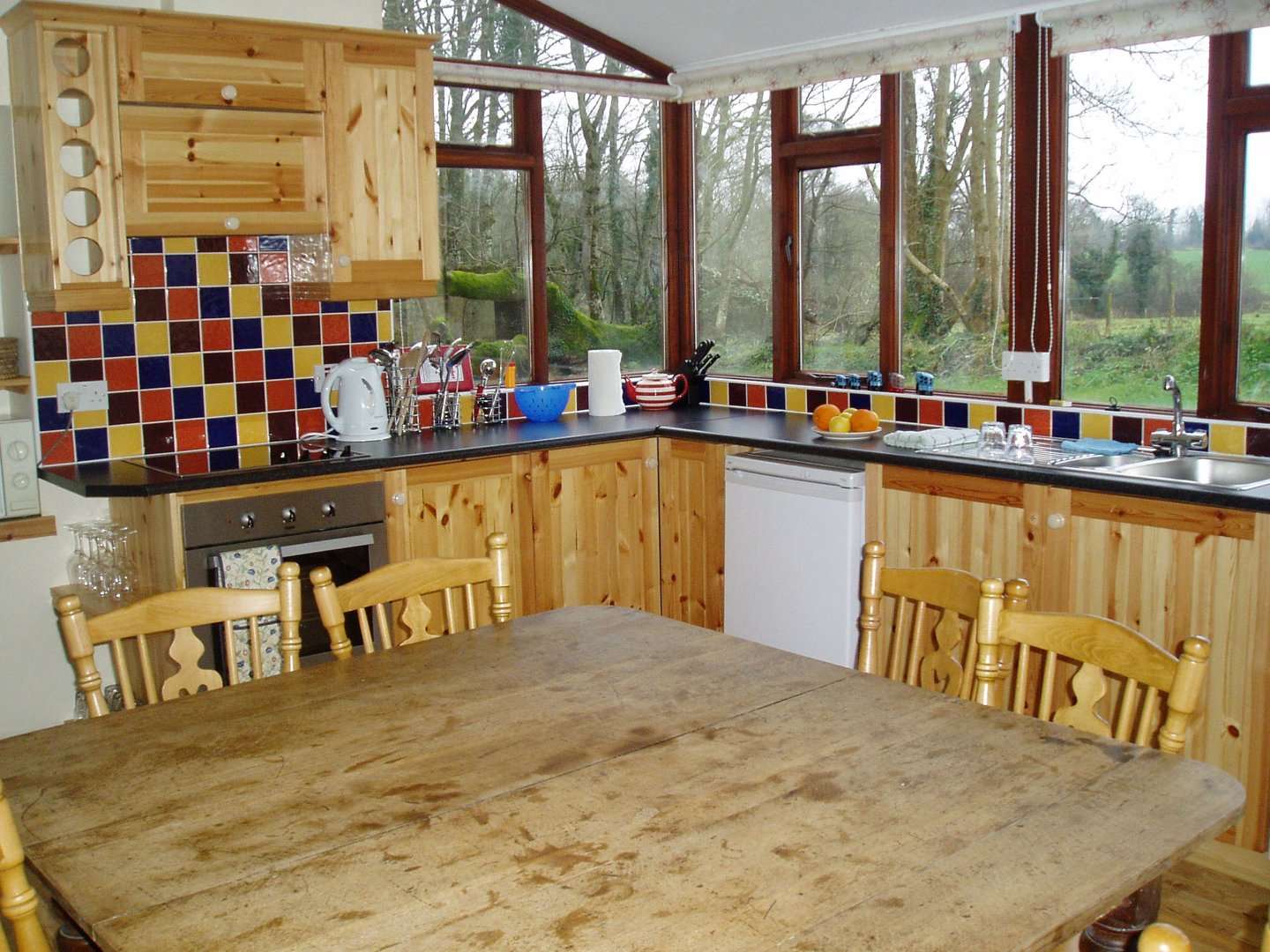 The Gardener’s Cottage kitchen — fully equipped for self-catering