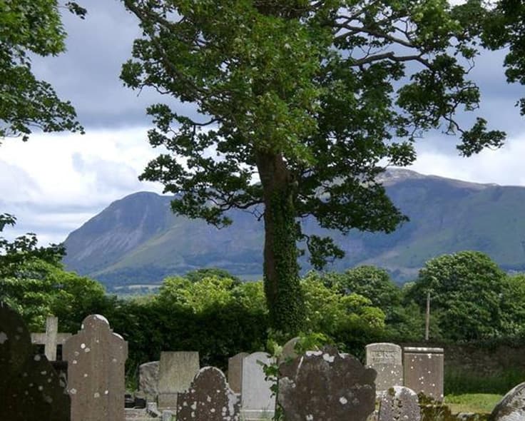 Drumcliffe church under Benbulben, County Sligo — the grave of W.B. Yeats