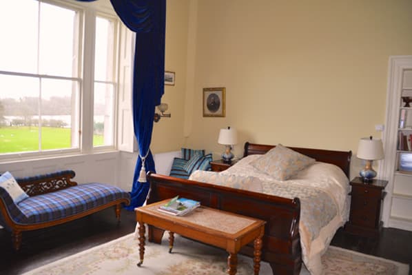 Blue room bedroom at Temple House
