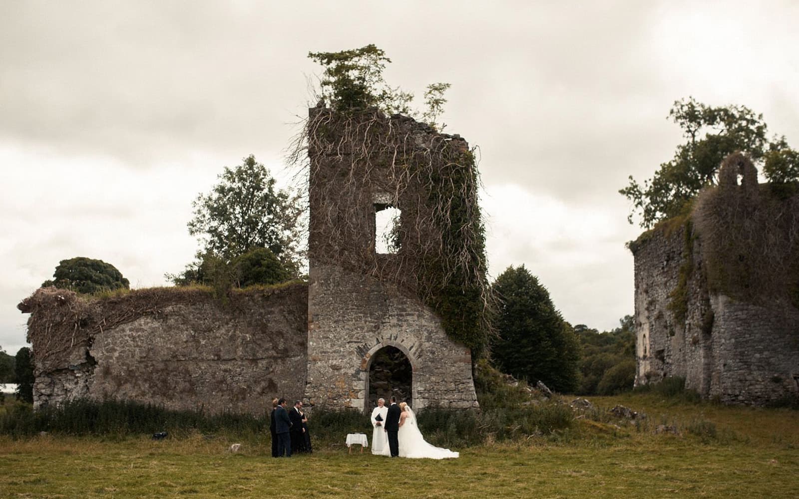 Intimate indoor wedding ceremony at Temple House