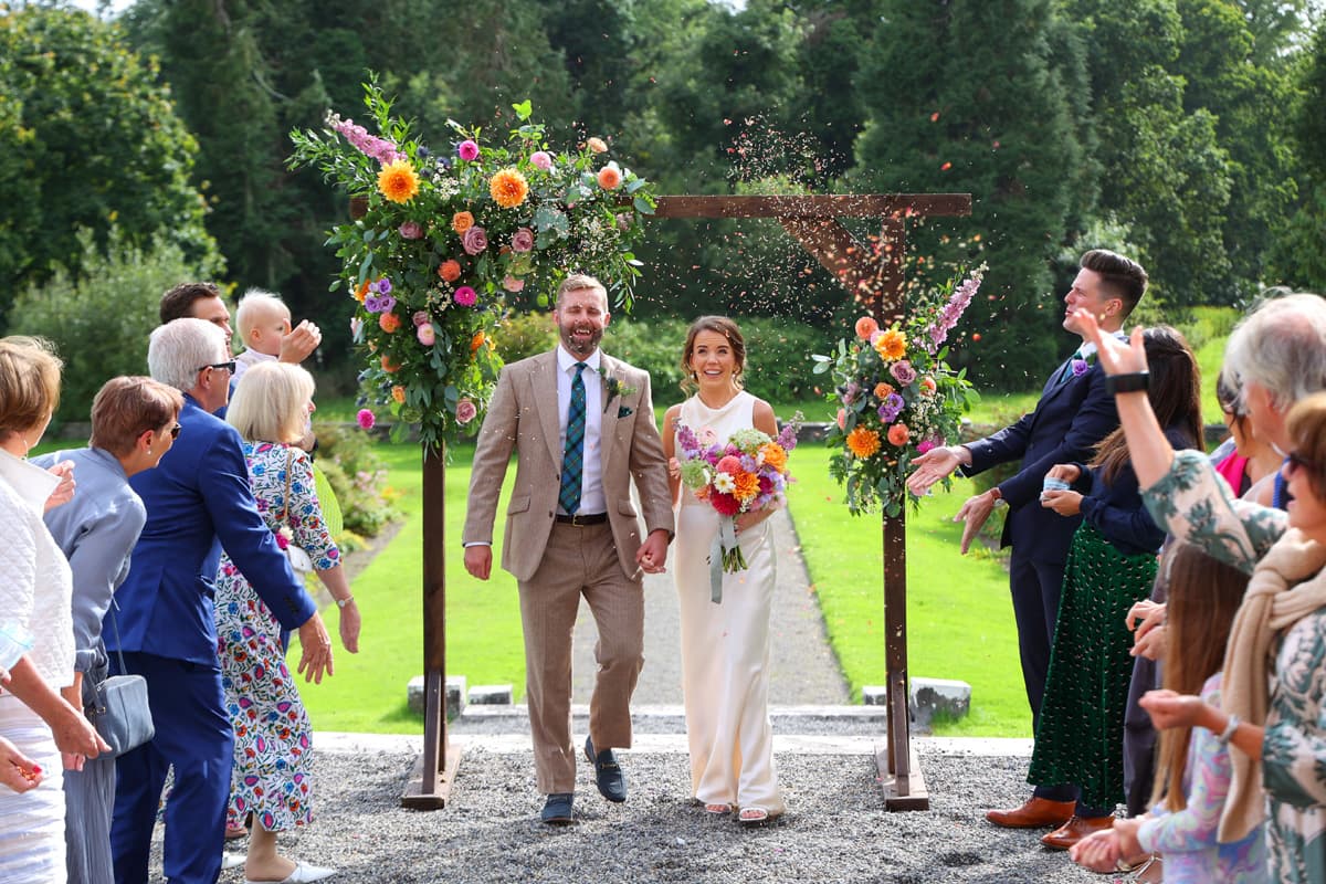 Elopement garden ceremony at Temple House in County Sligo
