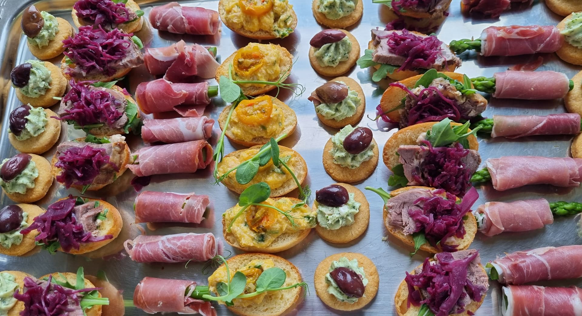 Canapés served at a wedding at Temple House