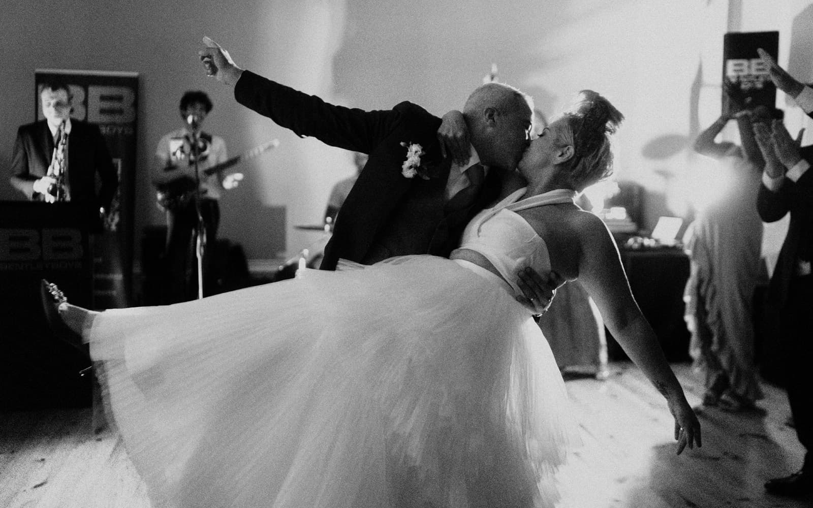 Wedding couple dancing at Temple House