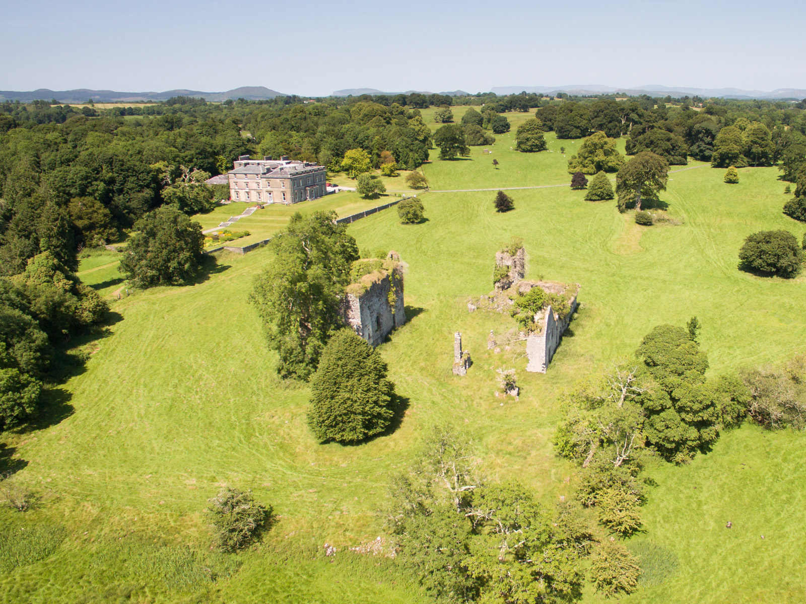 Aerial Temple House & Gardens & Castle